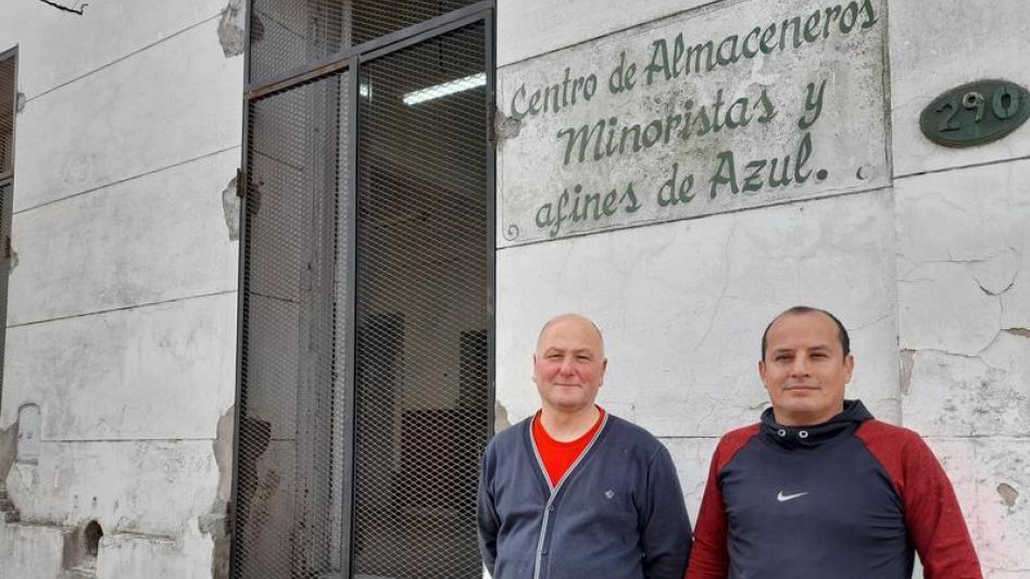 Claudio Tiso y Raúl Fernández el día que fueron entrevistados por diario EL TIEMPO en la sede del Centro de Almaceneros de Azul      