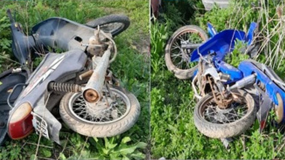 Dos de las motos que los autores de este hecho intentaron llevarse del Depósito Judicial. FOTO: PBA