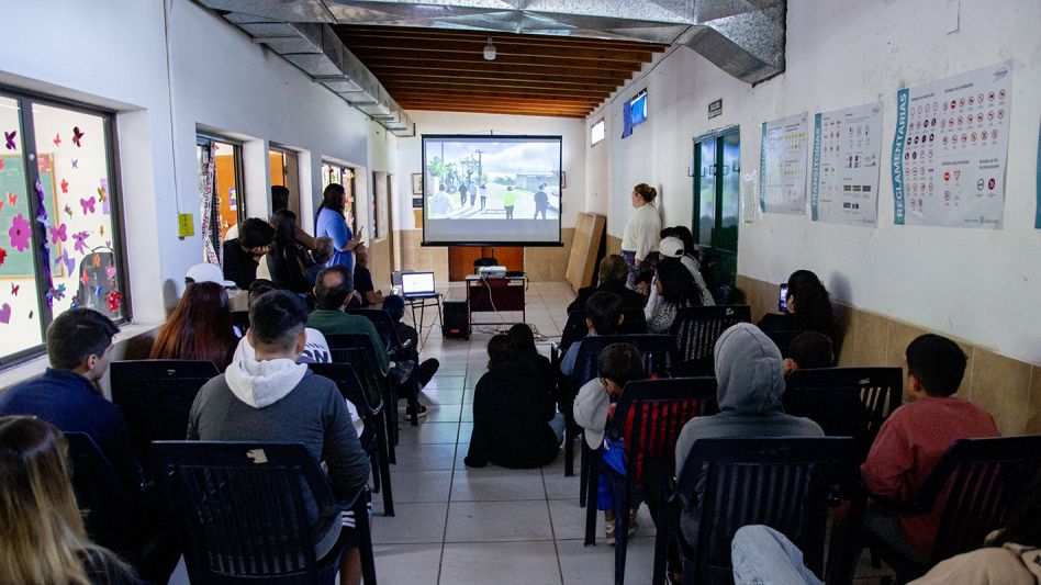 Proyección en San Francisco de Asís. PRENSA MUNICIPAL/LUCAS TEDESCO 