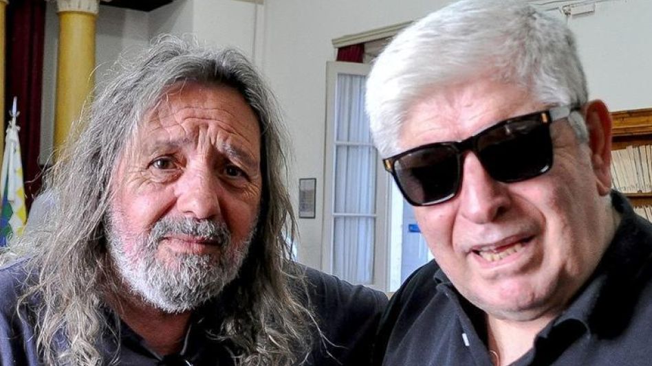 Héctor Flaco García y Julio Varela, durante la actividad en el Concejo Deliberante de Azul.  PRENSA PERONISMO 26 DE JULIO AZUL