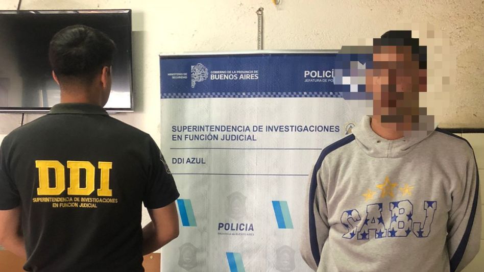  El único varón fue arrestado en Azul. Y lo mismo sucedió con su pareja. FOTO: DDI AZUL/PBA