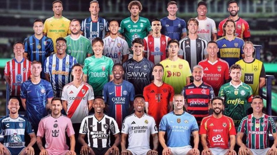 La FIFA seleccionó a Franco Mastantuono como representante de River en el poster publicitario del Mundial de Clubes 2025 que reúne a las figuras de todos los equipos participantes.