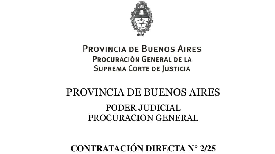 PODER JUDICIAL PROCURACION GENERAL : CONTRATACIÓN DIRECTA N° 2/25