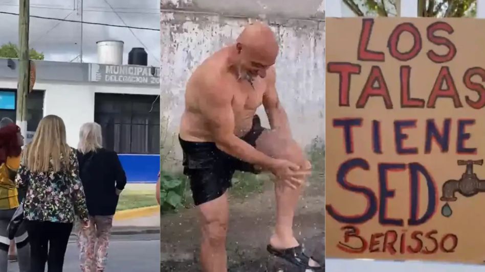 Cansados de no tener agua, vecinos se ducharon en la puerta de una delegación municipal