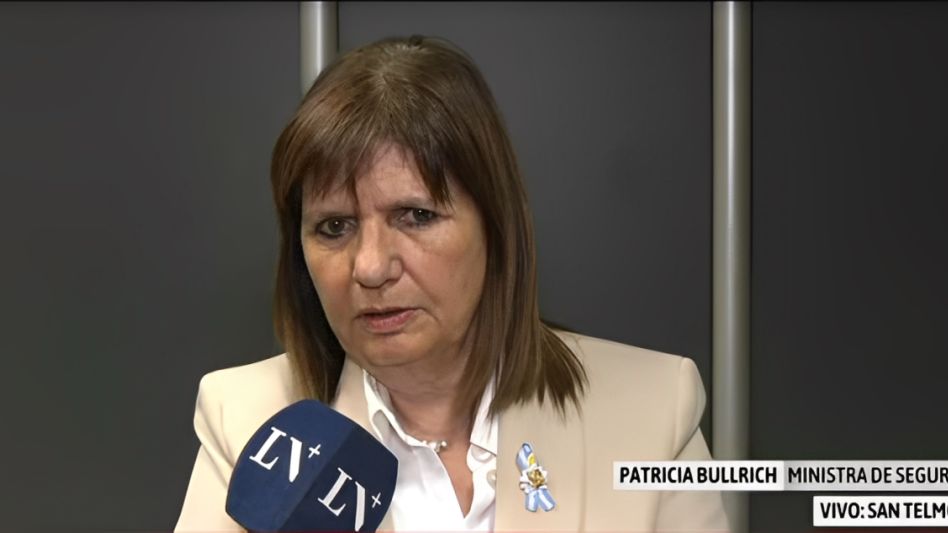 La ministra de Seguridad, Patricia Bullrich, en diálogo con LN+. (Captura de video)