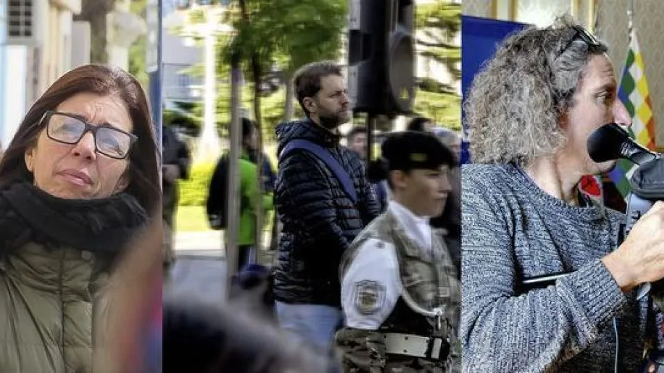 Carolina, Pablo y Nahuel fotografiados en el desempeño de su trabajo periodístico. En ellos queremos representar a las y los trabajadores del canal local.  PRENSA AGRUPACIÓN PERONISMO 26 DE JULIO DE A