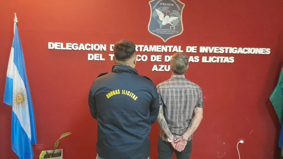 El hombre detenido ayer martes había sido arrestado en un principio el 13 de septiembre del año pasado. FOTO: DROGAS ILÍCITAS AZUL/PBA