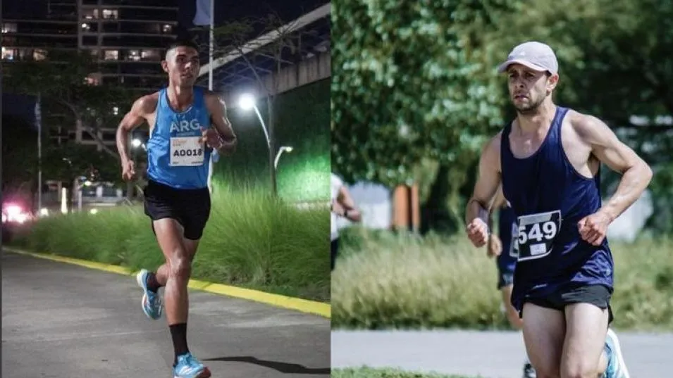 Los azuleños Iván Sutil (izquierda) y Gonzalo Plumez (derecha) estarán presentes en la edición 2025 de la Maratón Montevideo.