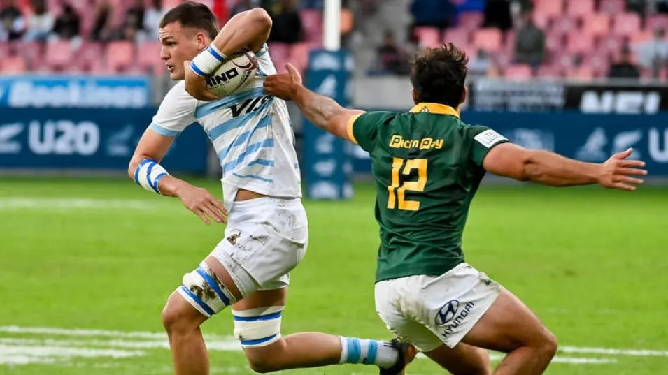 El azuleño Jerónimo Sorondo debutó con Los Pumitas en la derrota frente a Sudáfrica por la primera fecha del Rugby Championship M20.  GENTILEZA UAR