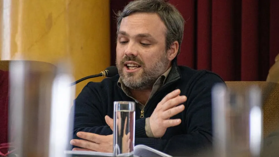 Ignacio Pallia, secretario de Gobierno y jefe de Gabinete municipal, brinda su informe ante el Concejo Deliberante. NACHO CORREA