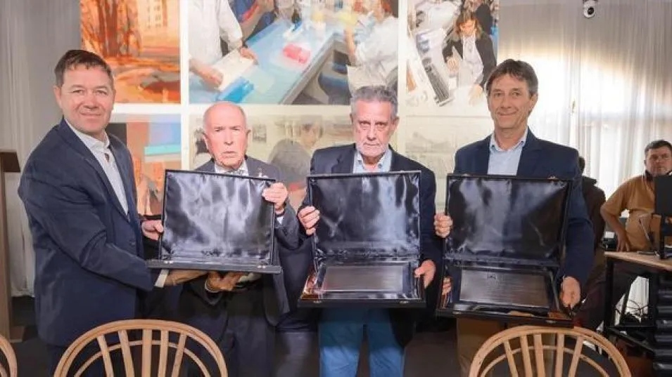 Sebastián Ramón, Hernán Noseda, Alfredo Martínez y Gustavo Combessies durante el evento del pasado viernes. FOTO HERNÁN FISCELLA