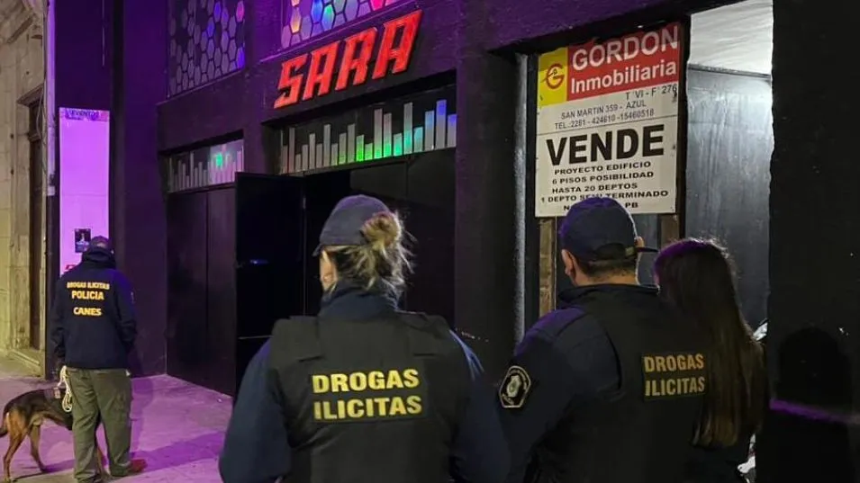 ?Sara El Templo?, el boliche donde se realizó la redada policial. FOTO: DROGAS ILÍCITAS AZUL/PBA