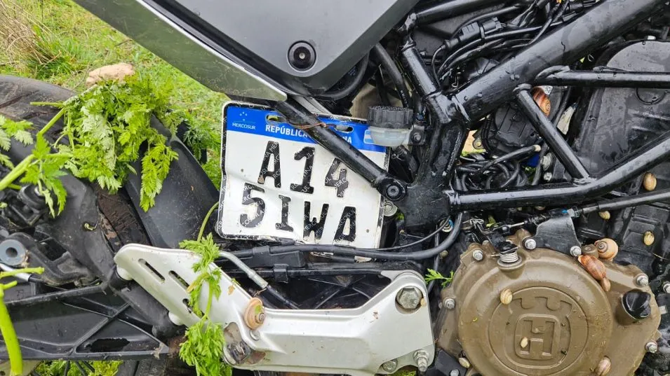 La patente que tenía el rodado era de otra moto, denunciada como hurtada en Azul meses atrás. FOTO: CPR AZUL/PBA