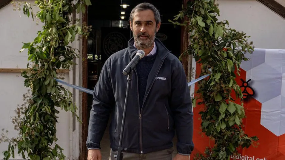 El actual presidente de la Sociedad Rural de Azul Gabriel Palmisano durante la inauguración de la última edición de la Expomiel.    ARCHIVO/HÉCTOR GARCÍA