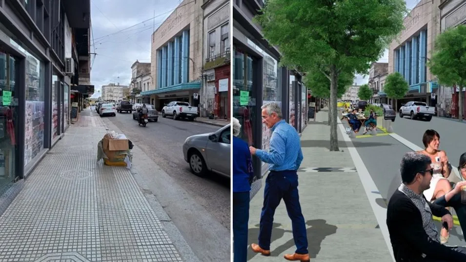 El estado actual y el futuro de un sector del Centro Comercial a Cielo Abierto, de acuerdo con el proyecto en marcha.