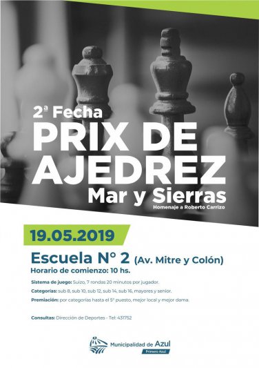Azul recibirá la segunda fecha del Prix de Ajedrez Mar y Sierras