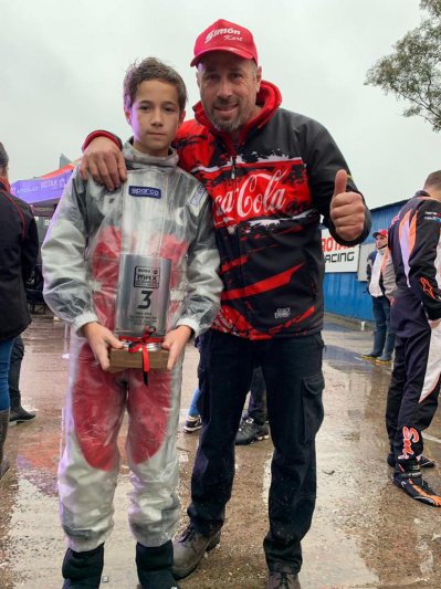 Simón Volpi terminó tercero en Mini Rotax 