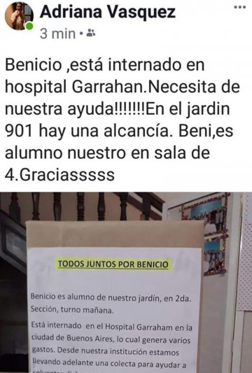 Benicio, ejemplo de entereza y valentía,  quiere volver a clases cuanto antes