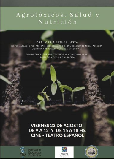 Se realiza hoy una charla sobre  Agrotóxicos, Salud y Nutrición