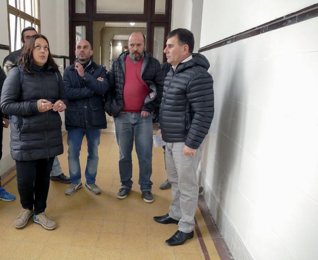 Bertellys recorrió las obras en el  edificio del ex Colegio Nacional