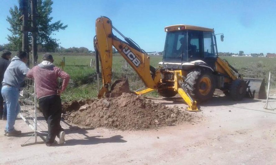 Trabajo de alcantarillado en la zona norte de la ciudad