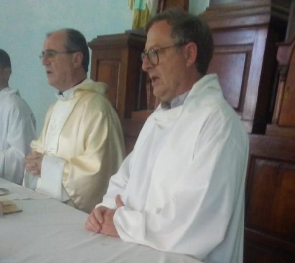 El Obispo Salaberry ofició la primera  misa del año en la Unidad 2 de Sierra Chica