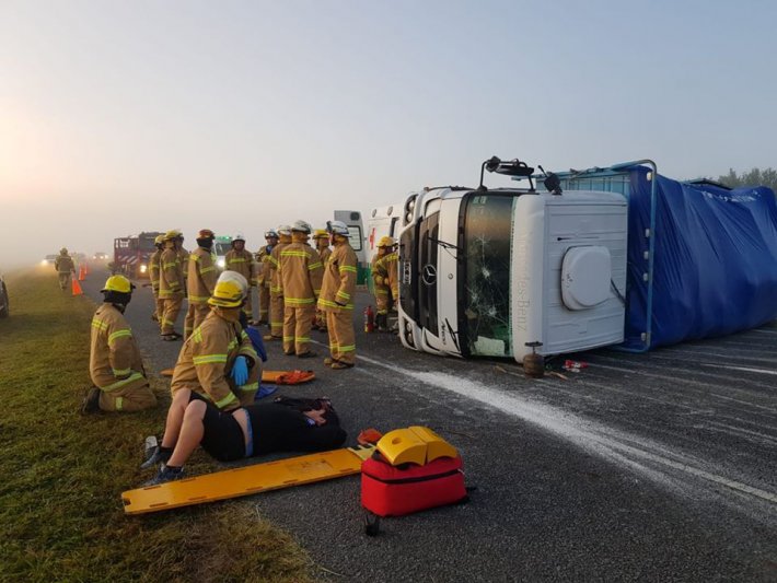 Un toro suelto causó un triple choque en la ruta 2: tres heridos