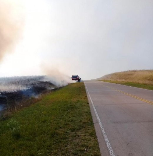 Ardua tarea de bomberos de Azul y Sierras Bayas en un incendio