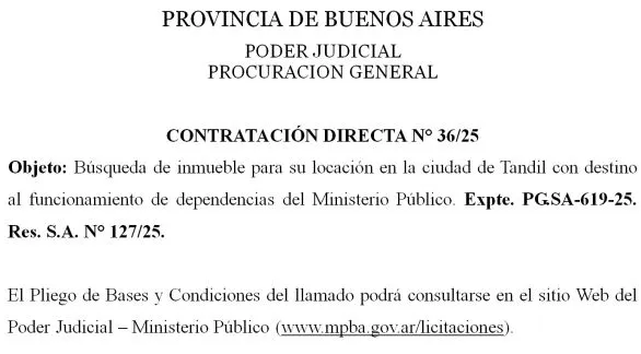 CONTRATACIÓN DIRECTA N° 36/25