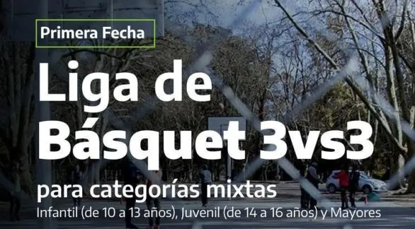 Se realizará la primera fecha de la Liga de Básquet 3 vs 3 