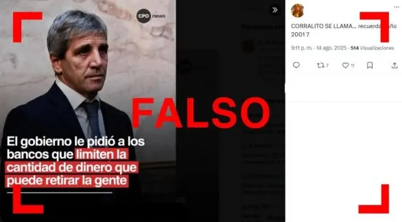 Es falso que el Gobierno haya instalado un nuevo corralito